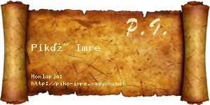 Pikó Imre névjegykártya